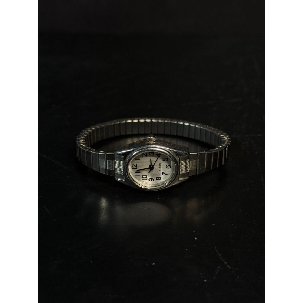 Women's Silver Stretch Band Quartz Watch Japan Movement Size 6